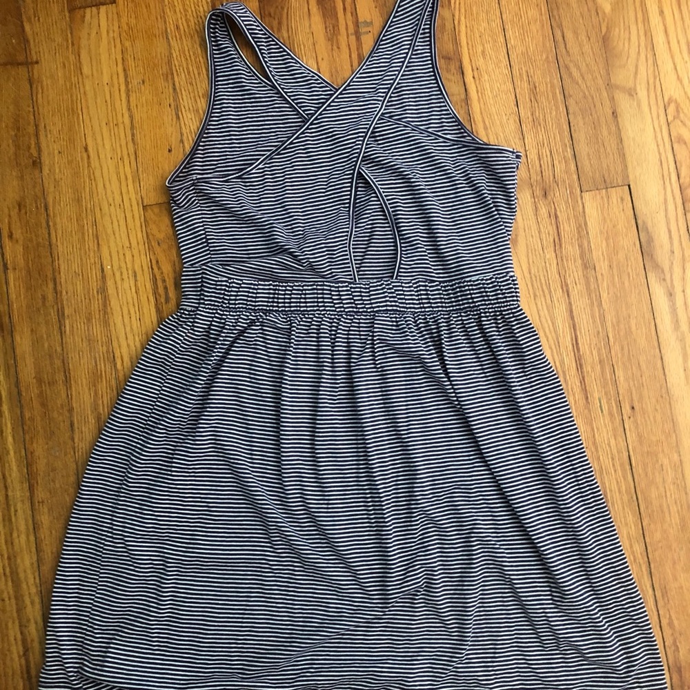 BCBG Navy Striped Dress, L